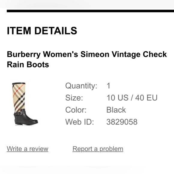Burberry Rain Boots Sz 10 - Picture 9 of 11